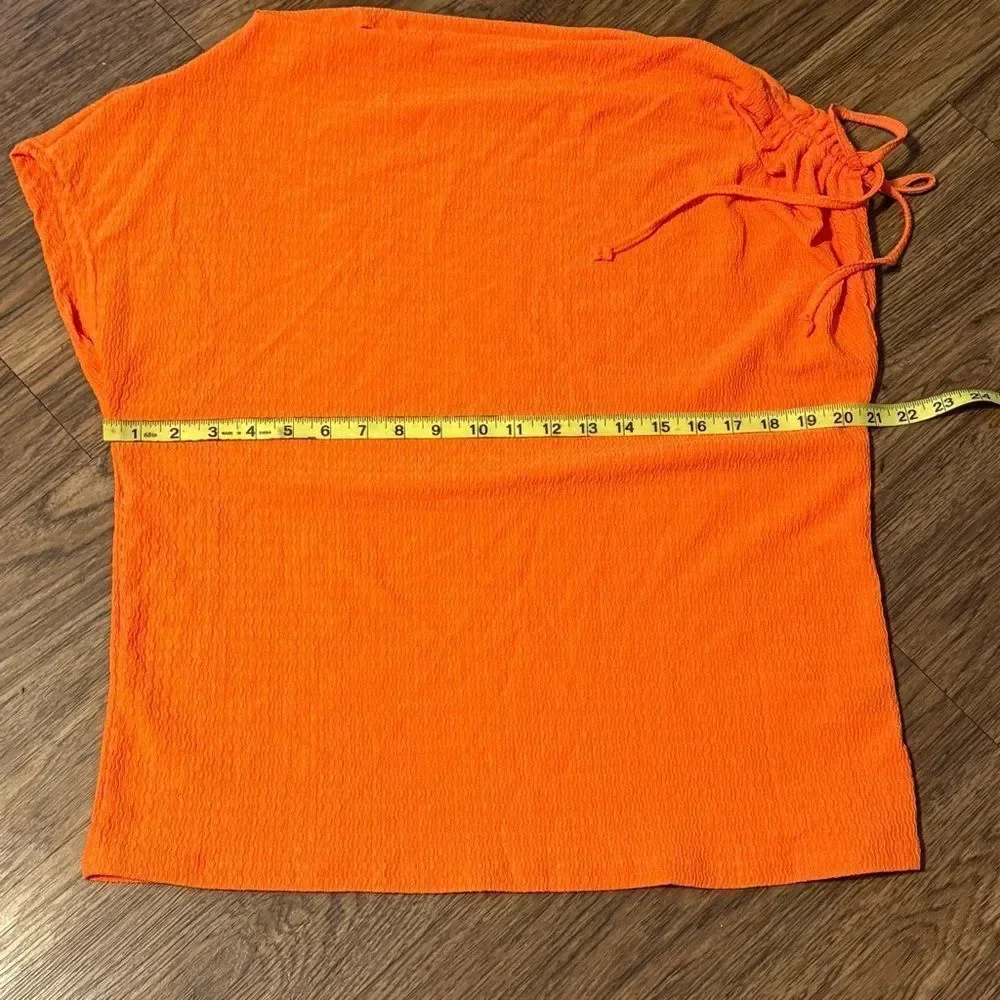 SHEIN Off shoulder Orange Textured Blouse Size Medium